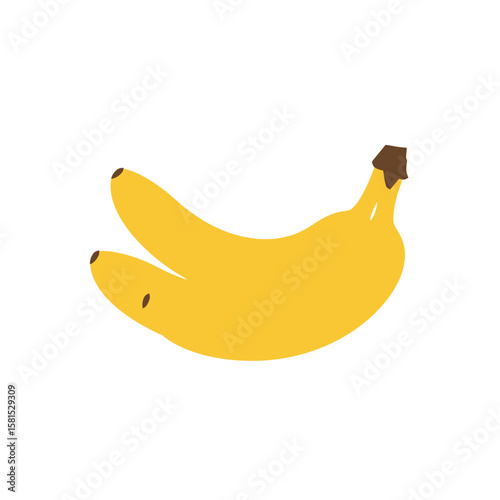Two Bananas Illustration - Simple Fruit Graphic