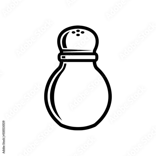 Line art salt shaker on black background for culinary themes