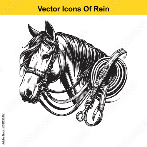 Western Horse Reins – Traditional Cowboy Riding Gear, Symbol of Control and Heritage