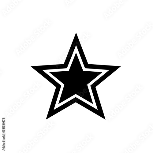 Star with outlined and filled layers suitable for decoration