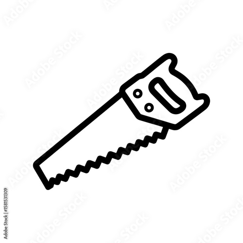 Outline hand saw for carpentry and woodworking projects