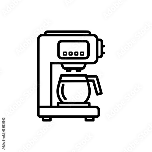 Coffee maker with glass carafe and control panel