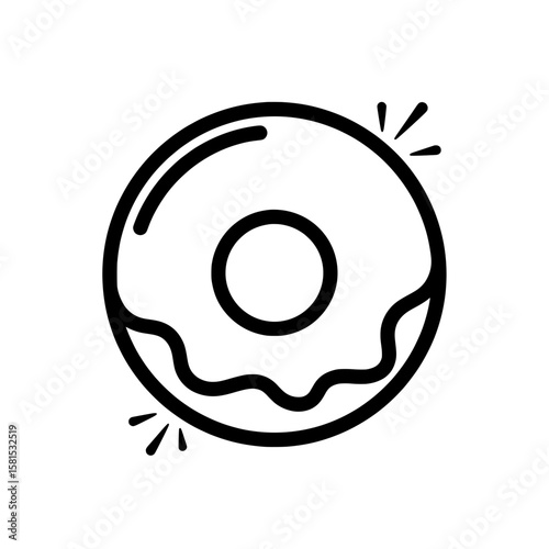 alarm clock with ringing notification in outline style