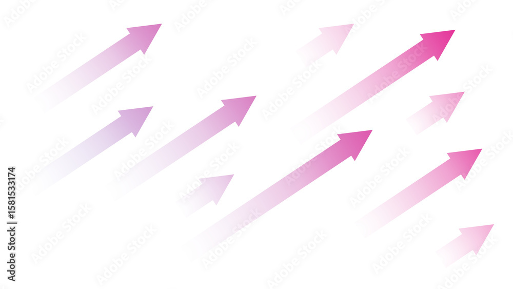 Fototapeta premium Pink Gradient Diagonal Arrows on Transparent Background 