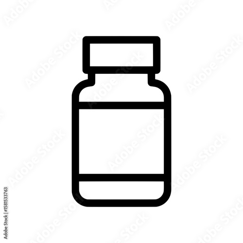 Medicine bottle with label and cap for healthcare use