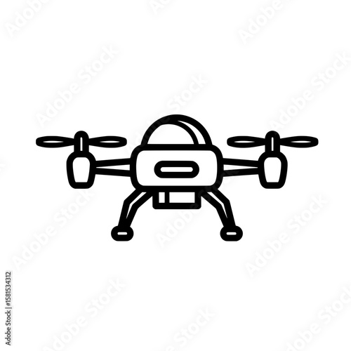 Quadcopter drone with four propellers and camera mount