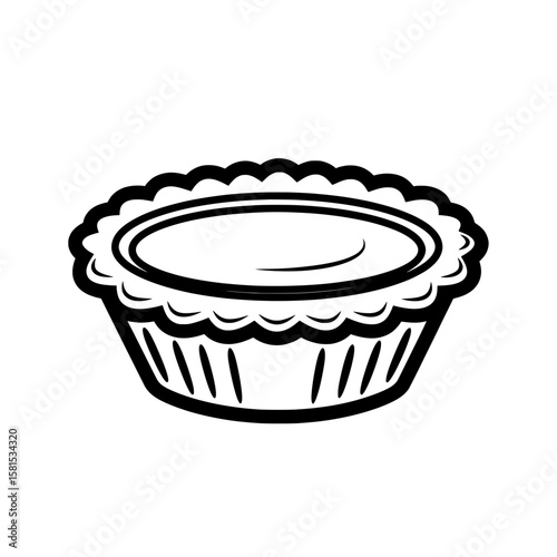 Black and white tart with decorative crust and filling