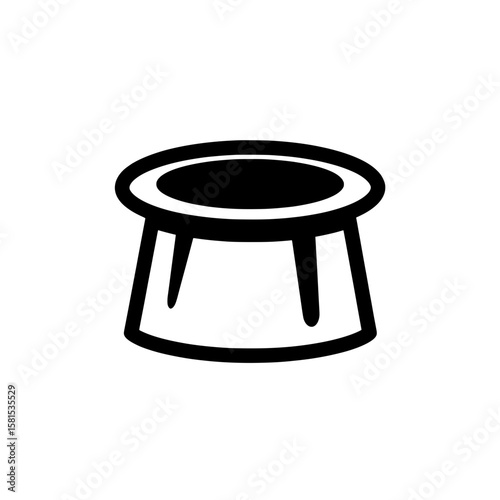 Outline of a trampoline with legs for outdoor recreation