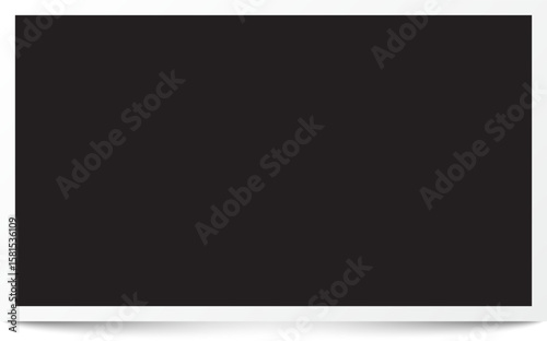 Blank photo frame polaroid isolated on transparent background. Realistic empty photo card frame. Digital snapshot image. Template or mockup for design