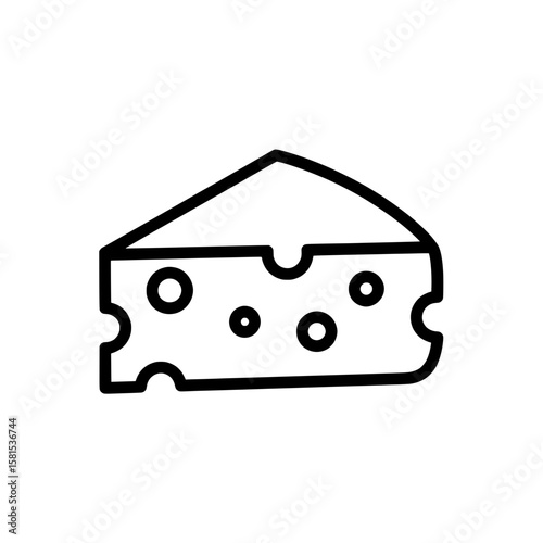 Cheese wedge with holes on black background for food presentation