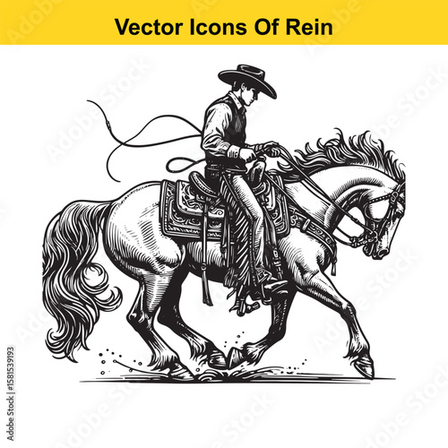 Western Horse Reins – Traditional Cowboy Riding Gear, Symbol of Control and Heritage