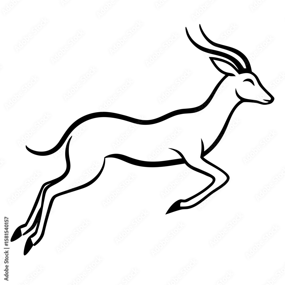 Fototapeta premium gazelle leaping gracefully on white background