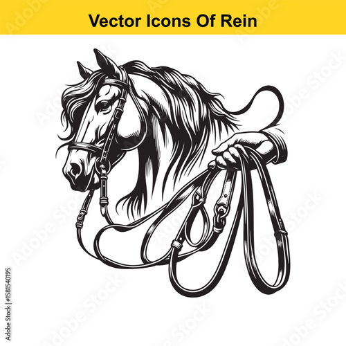Western Horse Reins – Traditional Cowboy Riding Gear, Symbol of Control and Heritage