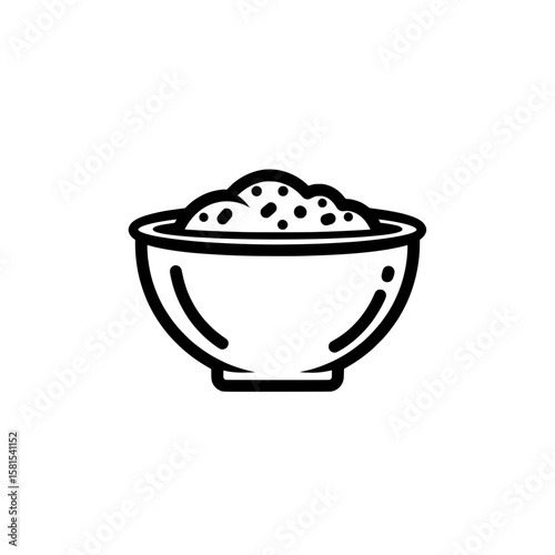 Bowl of cereal with milk for breakfast or snack