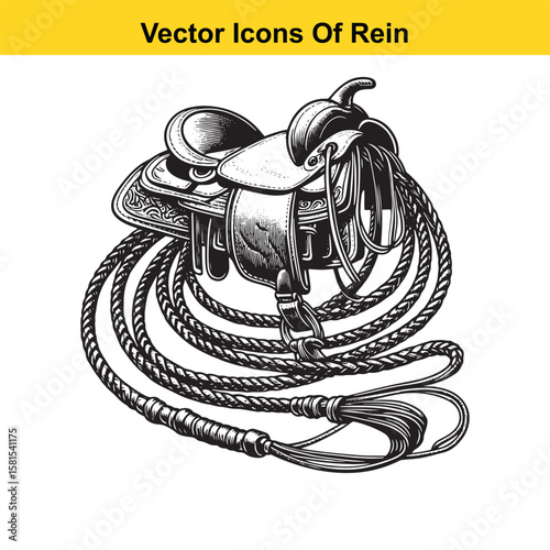 Western Horse Reins – Traditional Cowboy Riding Gear, Symbol of Control and Heritage