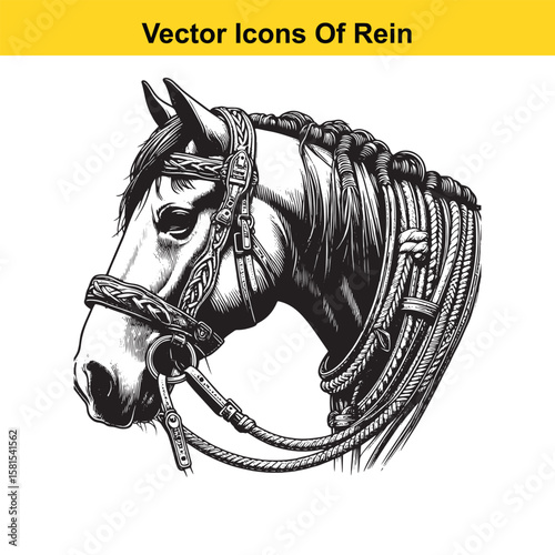 Western Horse Reins – Traditional Cowboy Riding Gear, Symbol of Control and Heritage