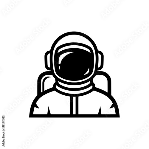 Astronaut icon with helmet and suit for space exploration