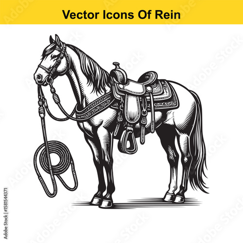 Western Horse Reins – Traditional Cowboy Riding Gear, Symbol of Control and Heritage