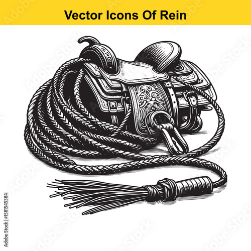 Western Horse Reins – Traditional Cowboy Riding Gear, Symbol of Control and Heritage