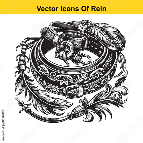 Western Horse Reins – Traditional Cowboy Riding Gear, Symbol of Control and Heritage