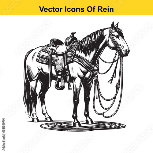 Western Horse Reins – Traditional Cowboy Riding Gear, Symbol of Control and Heritage