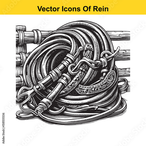 Western Horse Reins – Traditional Cowboy Riding Gear, Symbol of Control and Heritage