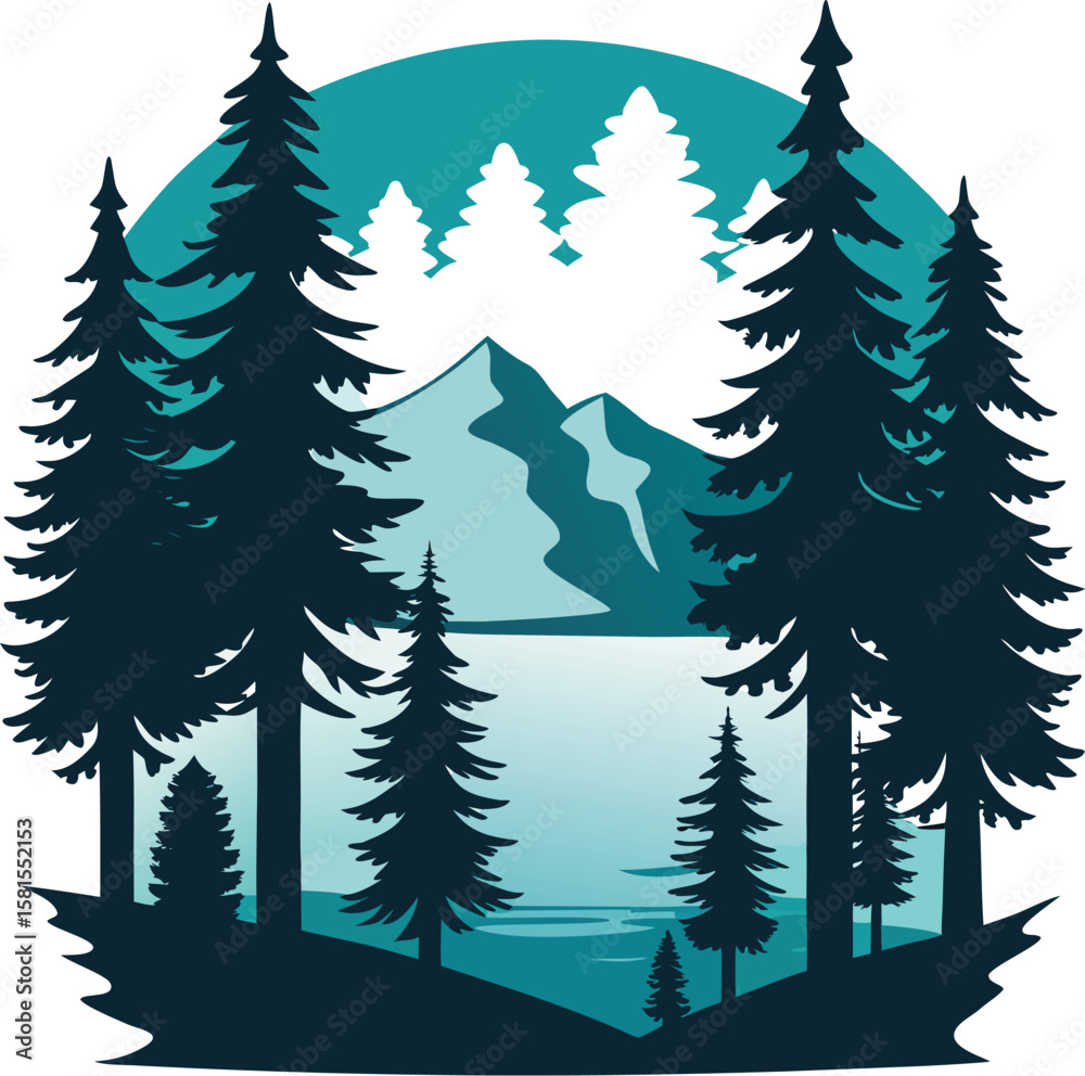 Fototapeta premium Paddleboarding Adventure in Nature Vector