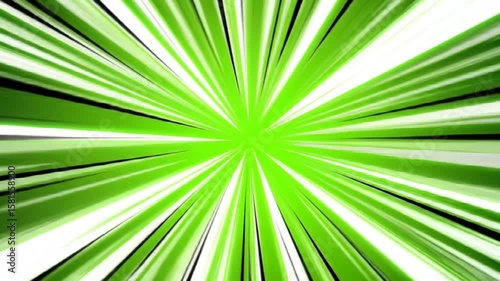 Abstract Radial Burst Of Green And White
