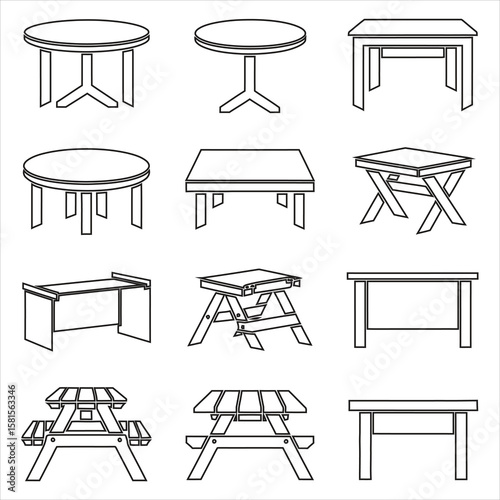 Various table designs and picnic tables furniture round table