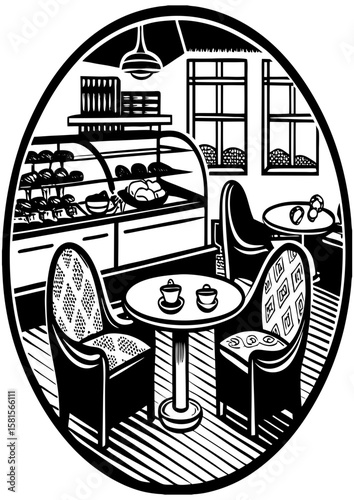 Modern Abstract Line Art – Geometric Symmetrical Vector Illustration

