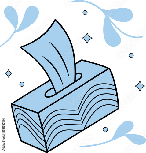Simple  silhouette icon of tissue box vector illustration.