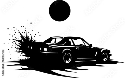 car in the forest, car, truck, vector, icon, transport, vehicle, transportation, illustration, auto, cartoon, road, design, automobile, delivery, sign, silhouette, symbol, trailer, traffic, bus, tract