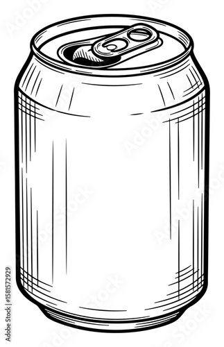 Aluminum Can Outline Illustration