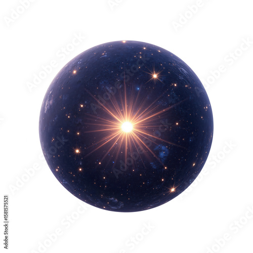 Cosmic Sphere Emitting Radiant Star Beams in Deep Space