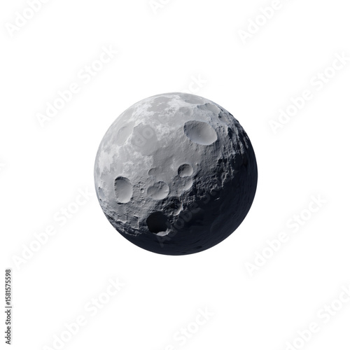 Cratered Moon Surface Displaying Celestial Terrain Texture