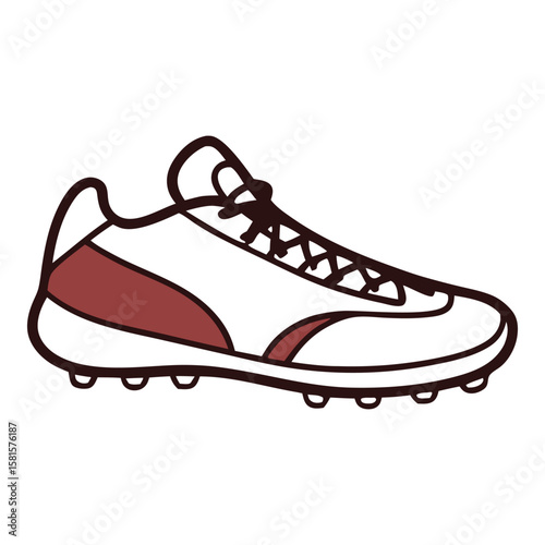 White and maroon soccer shoe sports gear for playing football matches on the field