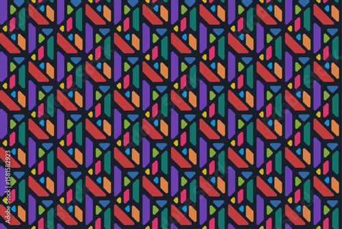 Colorful Geometric Retro Seamless Pattern