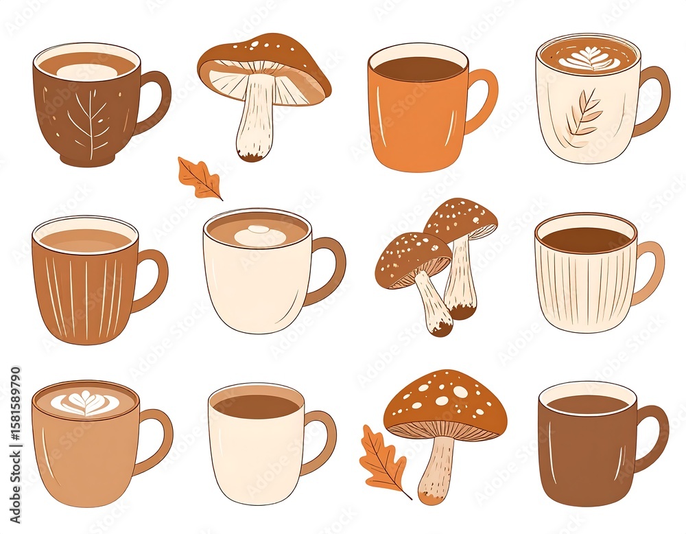 Obraz premium seamless pattern with coffee cups