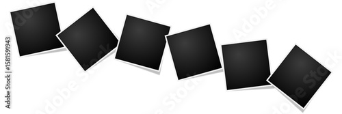 Creative 6 photo frame. Realistic square and horizontal photo image collage template. polaroid frame set