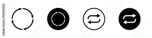 Collection of circular and bidirectional arrow icons representing processes and repetition