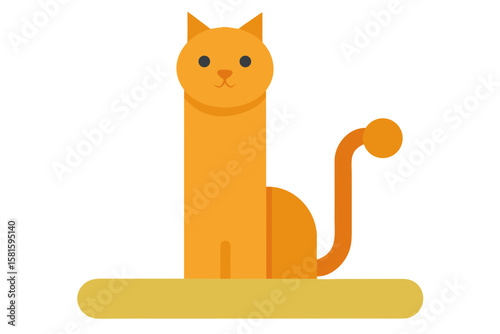 cat scratching post on white background