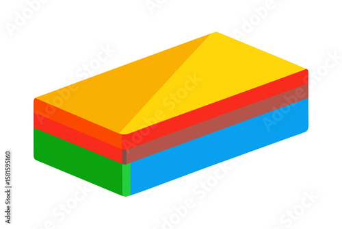 colored pencil box on white background