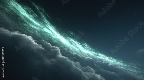Mystical Night Sky with Nebula and Stars, Perfect for Science and Technology Themed Designs and Backgrounds