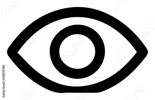 Simple Eye Icon Minimalist Design Symbol of Vision and Observation