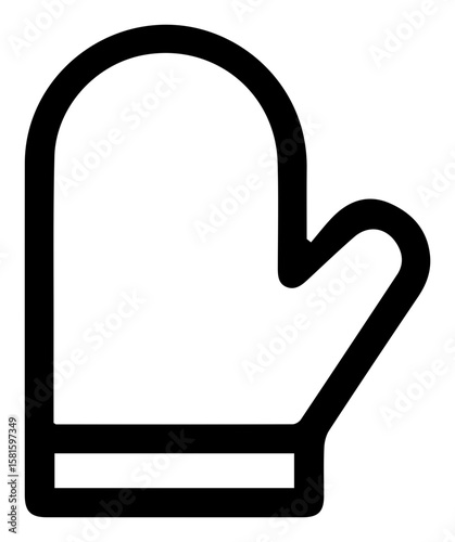 Essential Kitchen Mitt Outline Graphic for Cooking Baking and Hot Surface Protection