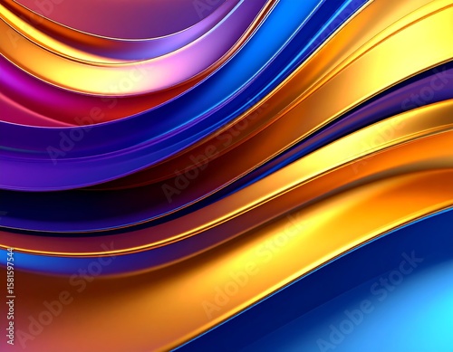 Abstract swirling ribbons of vibrant color