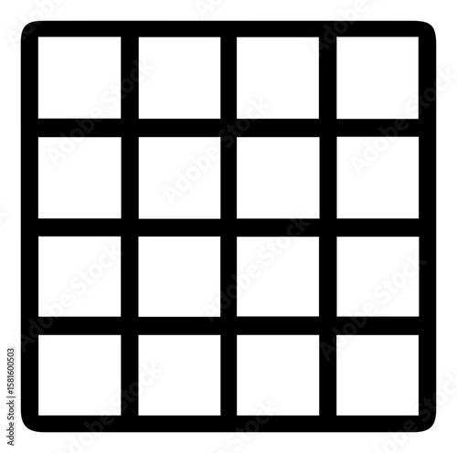 Minimalist 4x4 grid icon a simple and versatile layout for digital designs