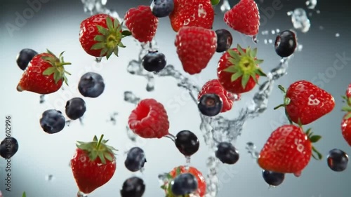 strawberries and blueberries