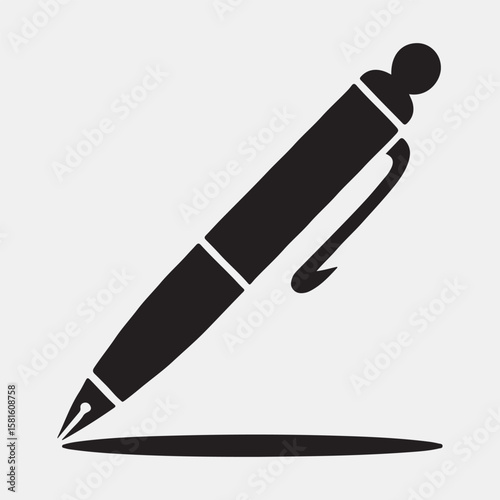 Simple Vector Illustration of a Pen Writing
