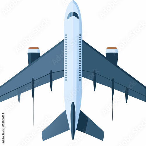 airplane emoji with chrome foil wings shiny metallic travel and flight vector icon